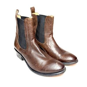Frye Chocolate Brown Leather Ankle Boots | 7.5